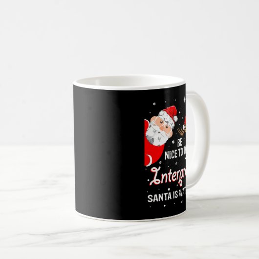 Christmas Be Nice To The Interpreter Santa Long Sl Kaffeetasse (VorderseiteRechts)