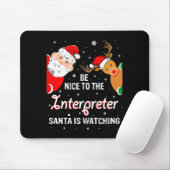 Christmas Be Nice To The Interpreter Santa Long Sl Mousepad (Mit Mouse)