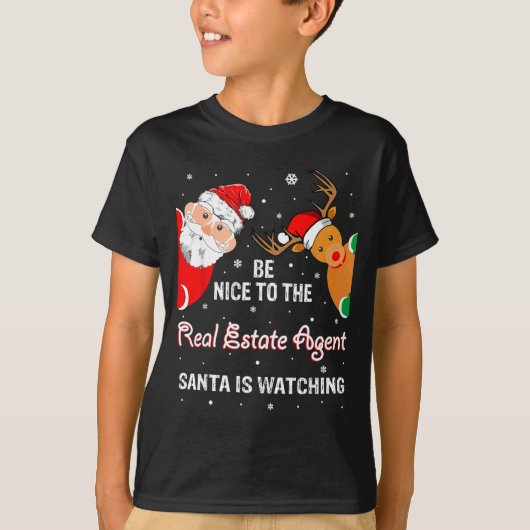 Christmas Be Nice To The Real Estate Agent Santa  T-Shirt (Vorderseite)