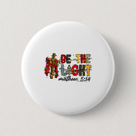 Christmas Be The Light Sun Matthew 5_14 Bible Chri Button (Vorderseite)