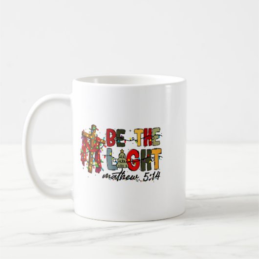 Christmas Be The Light Sun Matthew 5_14 Bible Chri Kaffeetasse (Links)