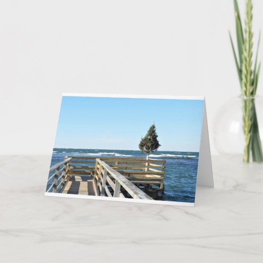 Christmas Beach Boardwalk Karte (Vorderseite)