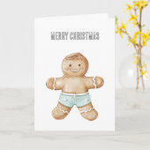 Christmas Beach Gingerbread Mann Karte (Gelbe Blume)