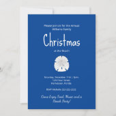 Christmas Beach Party Sand Dollar Tropical Blue Einladung (Vorderseite)