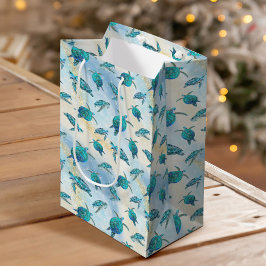 Christmas Beach Sea Turtle Glitzer Sparkor Mittlere Geschenktüte