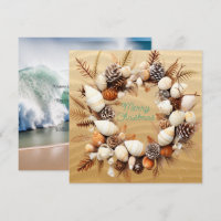 Christmas Beach Seashells Pine Cones Seetang