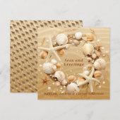 Christmas Beach Tropical Seashells Starfish Feiertagskarte (Vorne/Hinten)