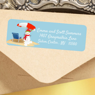 Christmas Beach Tropical Snowman Adresse