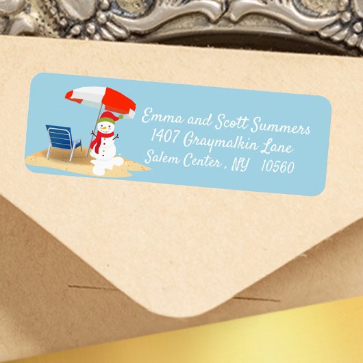 Christmas Beach Tropical Snowman Adresse