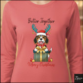 Christmas Beagle Reindeer Scarf Gift Graphic Tri-Blend Shirt