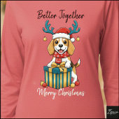 Christmas Beagle Reindeer Scarf Gift Graphic Tri-Blend Shirt