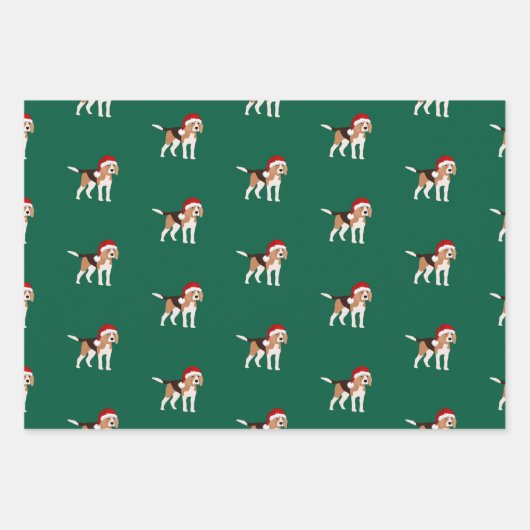 Christmas Beagle Wrapping Paper Sheet Set of 3 Geschenkpapier Set (Vorderseite 3)