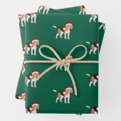 Christmas Beagle Wrapping Paper Sheet Set of 3 Geschenkpapier Set (Beispiel)