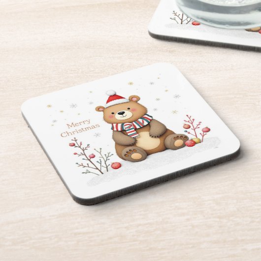 Christmas Bear Getränkeuntersetzer (Linke Seite)