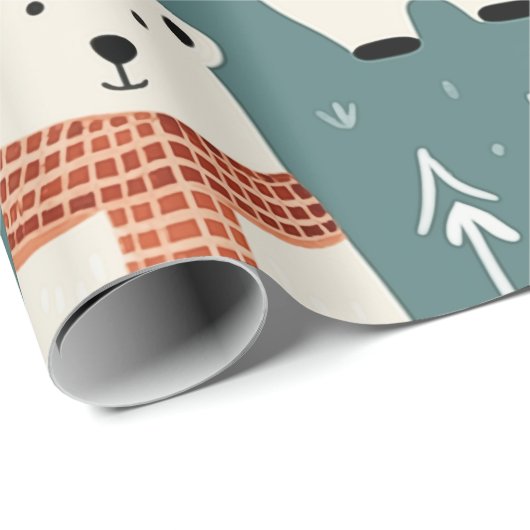 Christmas Bear Pattern Geschenkpapier (Rolleneckpunkt)