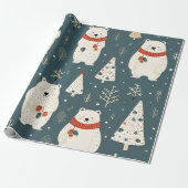 Christmas Bear Pattern Geschenkpapier (Ungerollt)