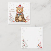 Christmas Bear Quadratische Visitenkarte (Vorne/Hinten)