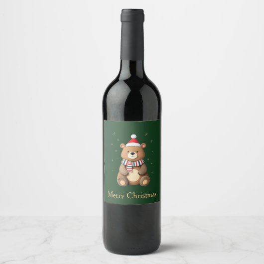 Christmas Bear Weinetikett (Vorderseite)