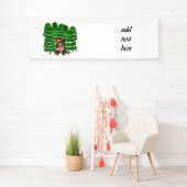 Christmas Bear with JOY Sign and ChristmasTrees Banner (Insitu)