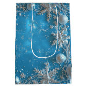 Christmas Beautiful Glitter Snowflakes Ornaments Mittlere Geschenktüte (Rückseite)