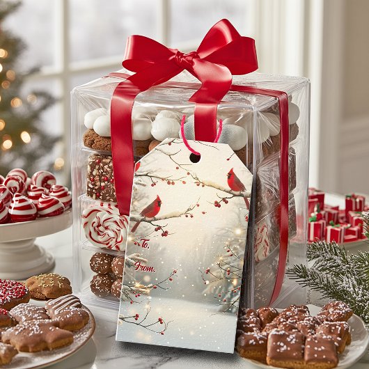 Christmas Beautiful Red Cardinals Winter Snow Geschenkanhänger