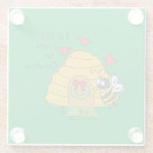 Christmas Bee Funny Holiday Cartoon Glasuntersetzer (Rückseite)