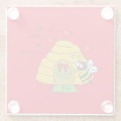 Christmas Bee Funny Holiday Cartoon Glasuntersetzer (Rückseite)