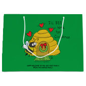 Christmas Bee Funny Holiday Cartoon Große Geschenktüte (Vorderseite)