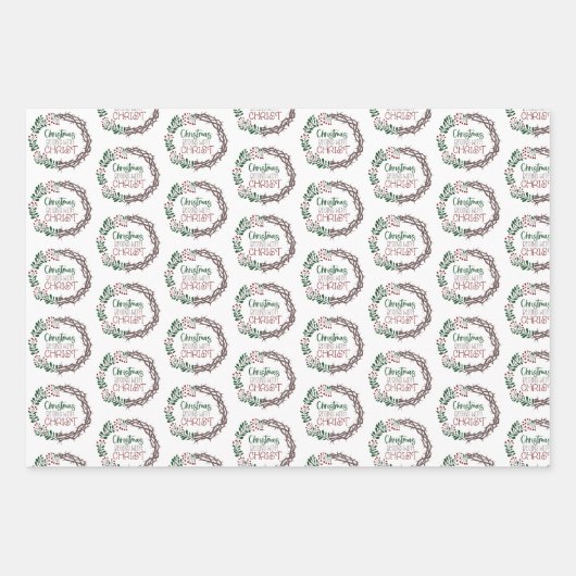 CHRISTMAS BEGINNT MIT CHRISTEN GESCHENKPAPIER SET (Vorderseite)