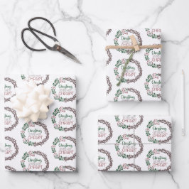 CHRISTMAS BEGINNT MIT CHRISTEN GESCHENKPAPIER SET