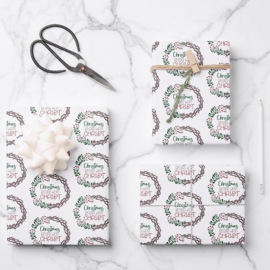 CHRISTMAS BEGINNT MIT CHRISTEN GESCHENKPAPIER SET (Vorderseite)