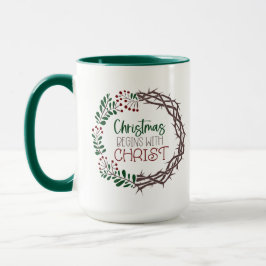 CHRISTMAS BEGINNT MIT WEIHNACHTSCHREIBEN TASSE