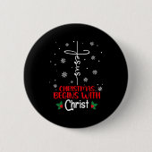 Christmas Begins With Christ Religious Christmas X Button (Vorderseite)