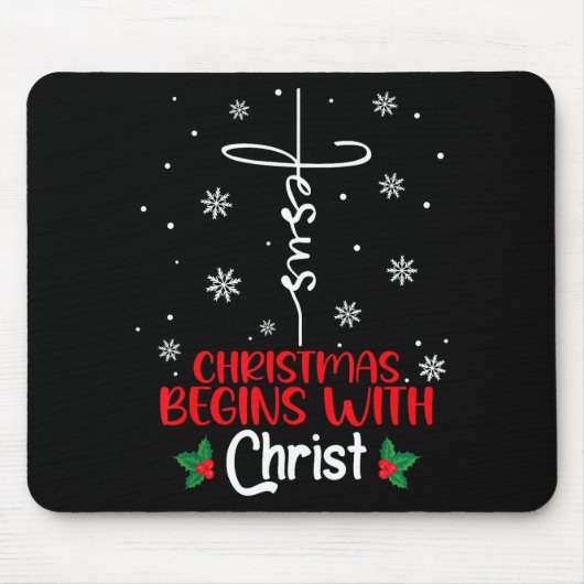 Christmas Begins With Christ Religious Christmas X Mousepad (Vorne)