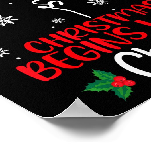 Christmas Begins With Christ Religious Christmas X Poster (Ecke)