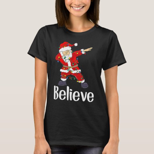 Christmas Believe Dabbing Santa Claus Kids Boys T-Shirt (Vorderseite)