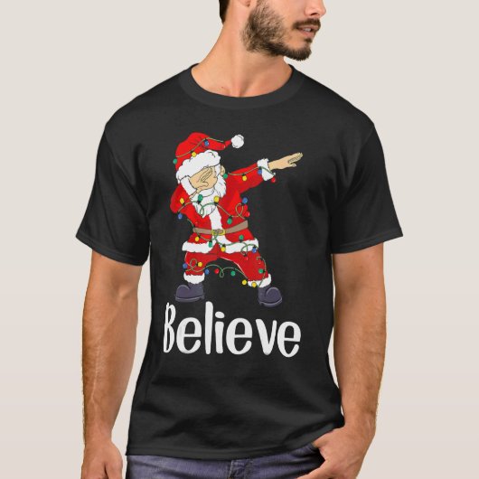 Christmas Believe Dabbing Santa Claus Kids Boys T-Shirt (Vorderseite)