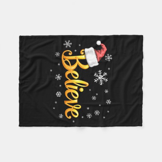 Christmas Believe Santa Claus Believe Christmas  Fleecedecke (Vorderseite (Horizontal))