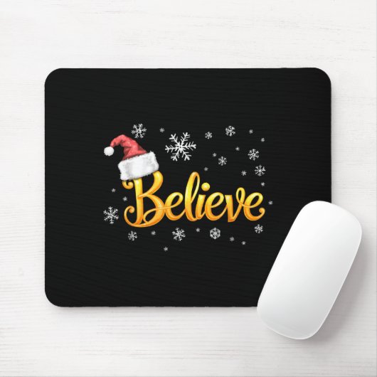 Christmas Believe Santa Claus Believe Christmas Mousepad (Mit Mouse)