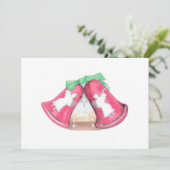 Christmas Bell Creche Feiertagskarte (Stehend Vorderseite)