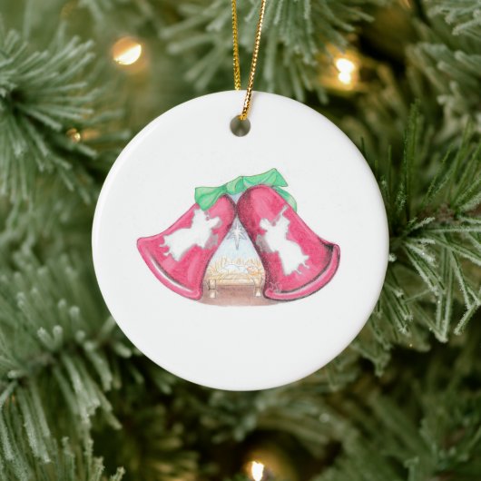 Christmas Bell Creche Keramik Ornament (Baum)