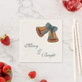 Christmas Bell Merry &Bright Napkin Serviette (Beispiel)