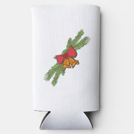 Christmas Bell Print with Pine & red bow wall art Selters Dosenkühler
