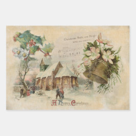 "Christmas Bell" Vintag Geschenkpapier Set