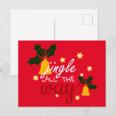 Christmas bells jingle all the way postkarte (Vorne/Hinten)
