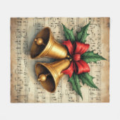 Christmas Bells on Sheet Music, Fleecedecke (Vorderseite (Horizontal))