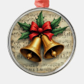 Christmas Bells on Sheet Music, Ornament Aus Metall (Vorne)