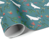 Christmas Beluga Whale Illustration Muster Geschenkpapier (Rolleneckpunkt)
