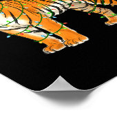 Christmas Bengal Tiger Holiday Festive Animal  Poster (Ecke)