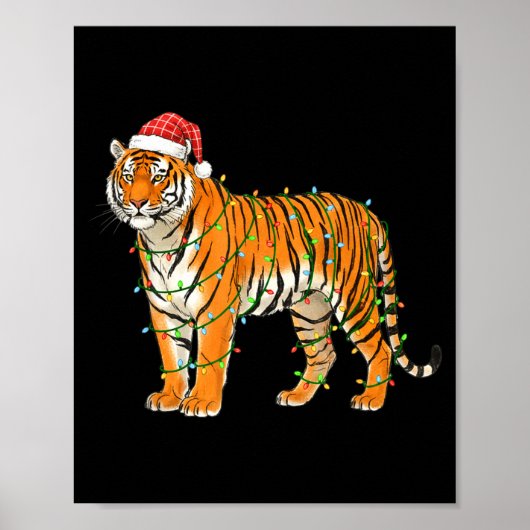Christmas Bengal Tiger Holiday Festive Animal  Poster (Vorne)